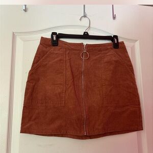 Chloe & Katie Rust Corduroy Mini Skirt